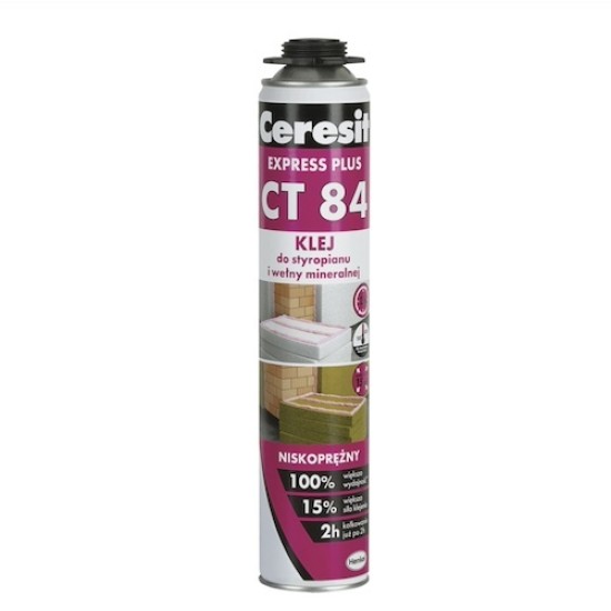 Ceresit CT84 Express Plus - Klej Poliuretanowy do Styropianu i Wełny Mineralnej - 850ml