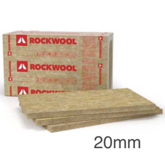 20mm Rockwool Frontrock S - Płyta Izolacyjna Ścian Zewnętrznych - 1000mm x 600mm (op. 8 sztuk)