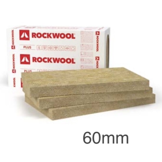 60mm Rockwool Frontrock Plus - Płyta Izolacyjna Ścian Zewnętrznych - 1000mm x 600mm (op. 7 sztuk)